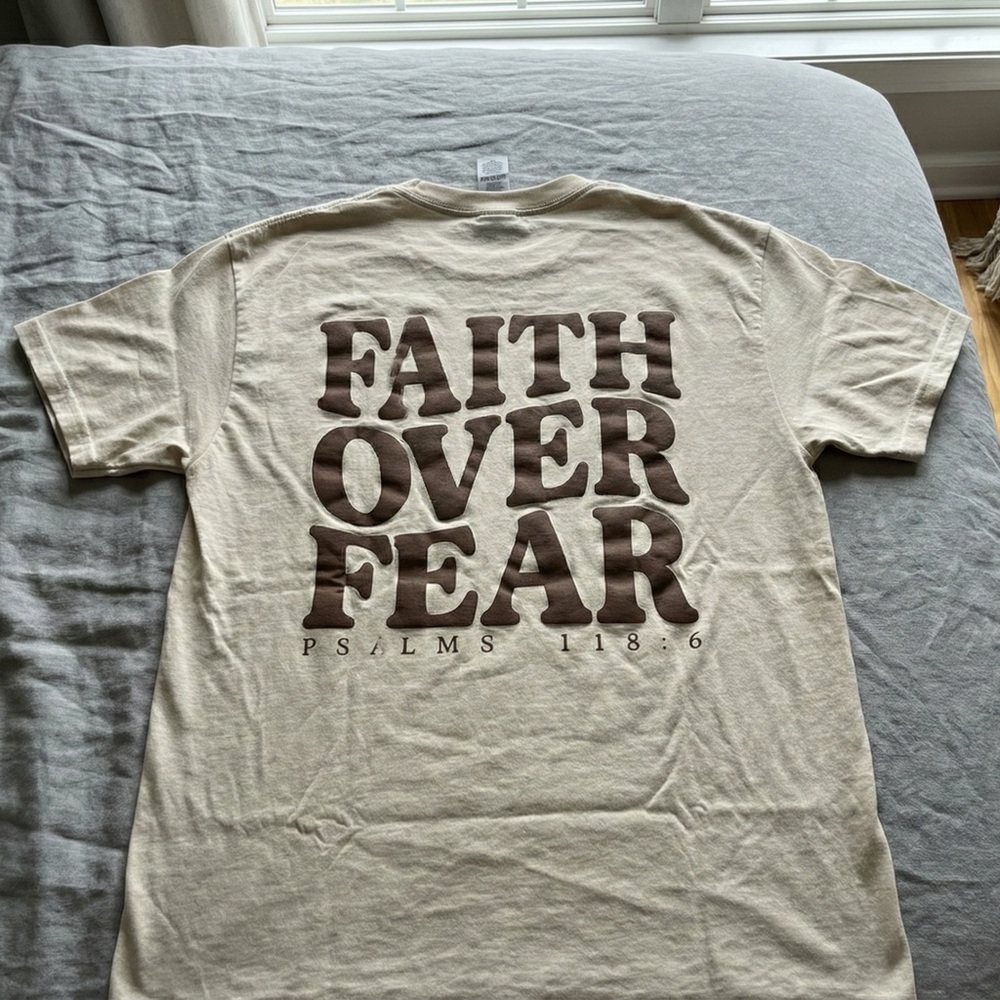 Faith Over Fear Tan T-Shirt